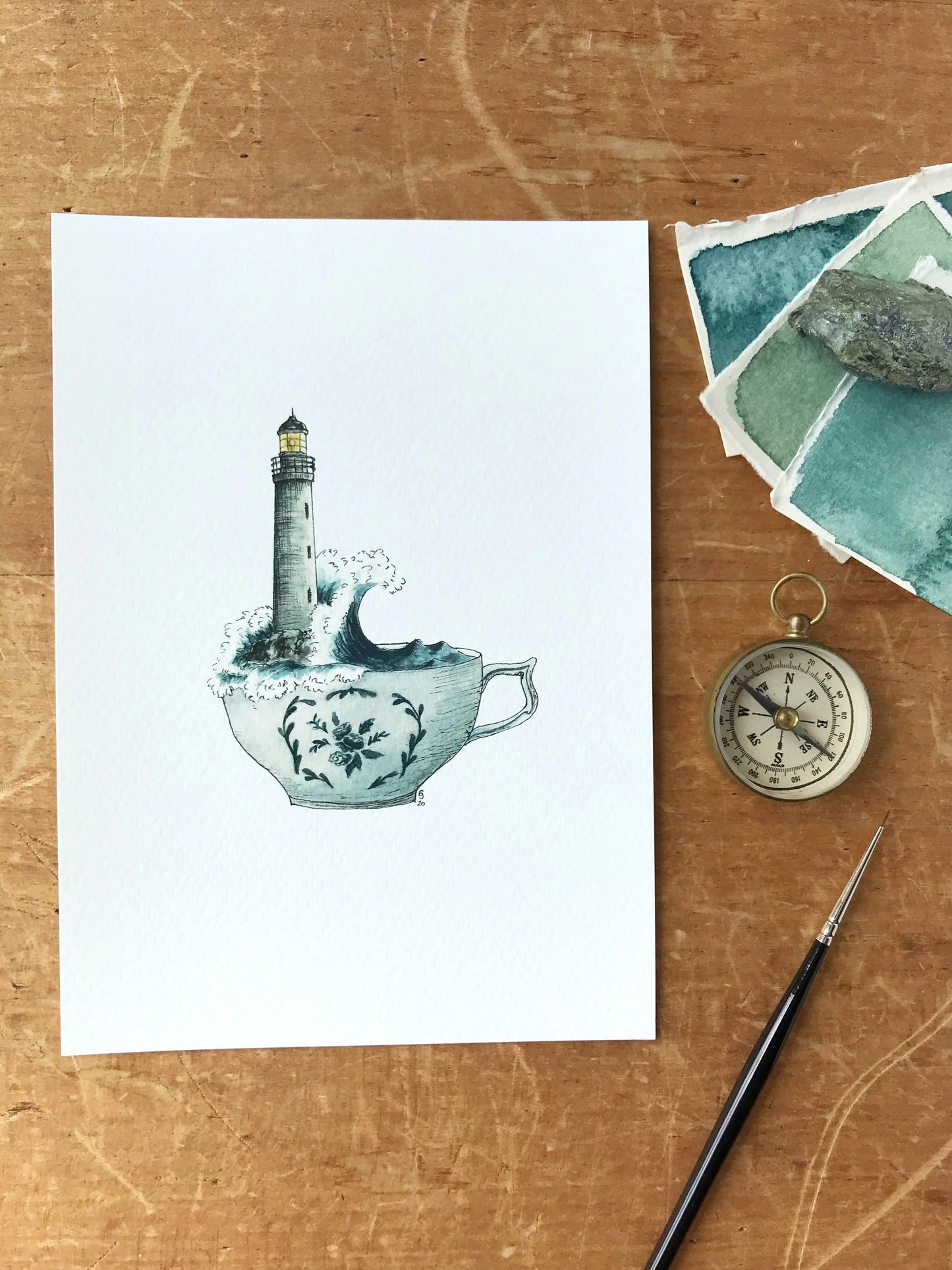 Lighthouse in a Teacup Giclée Print