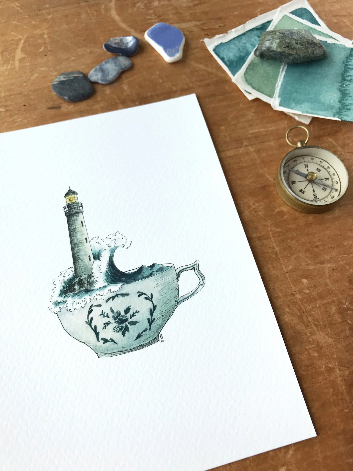 Lighthouse in a Teacup Giclée Print