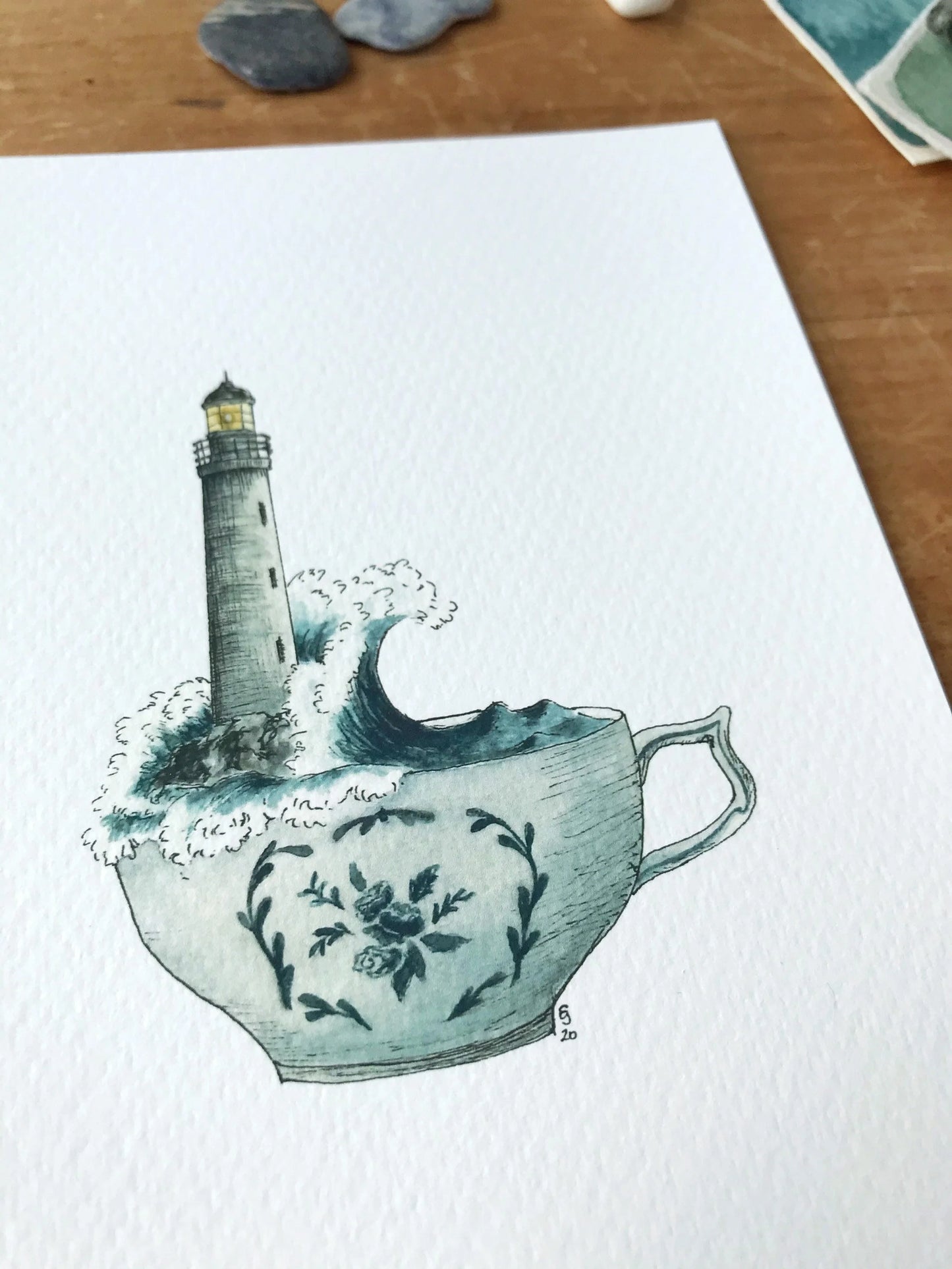 Lighthouse in a Teacup Giclée Print