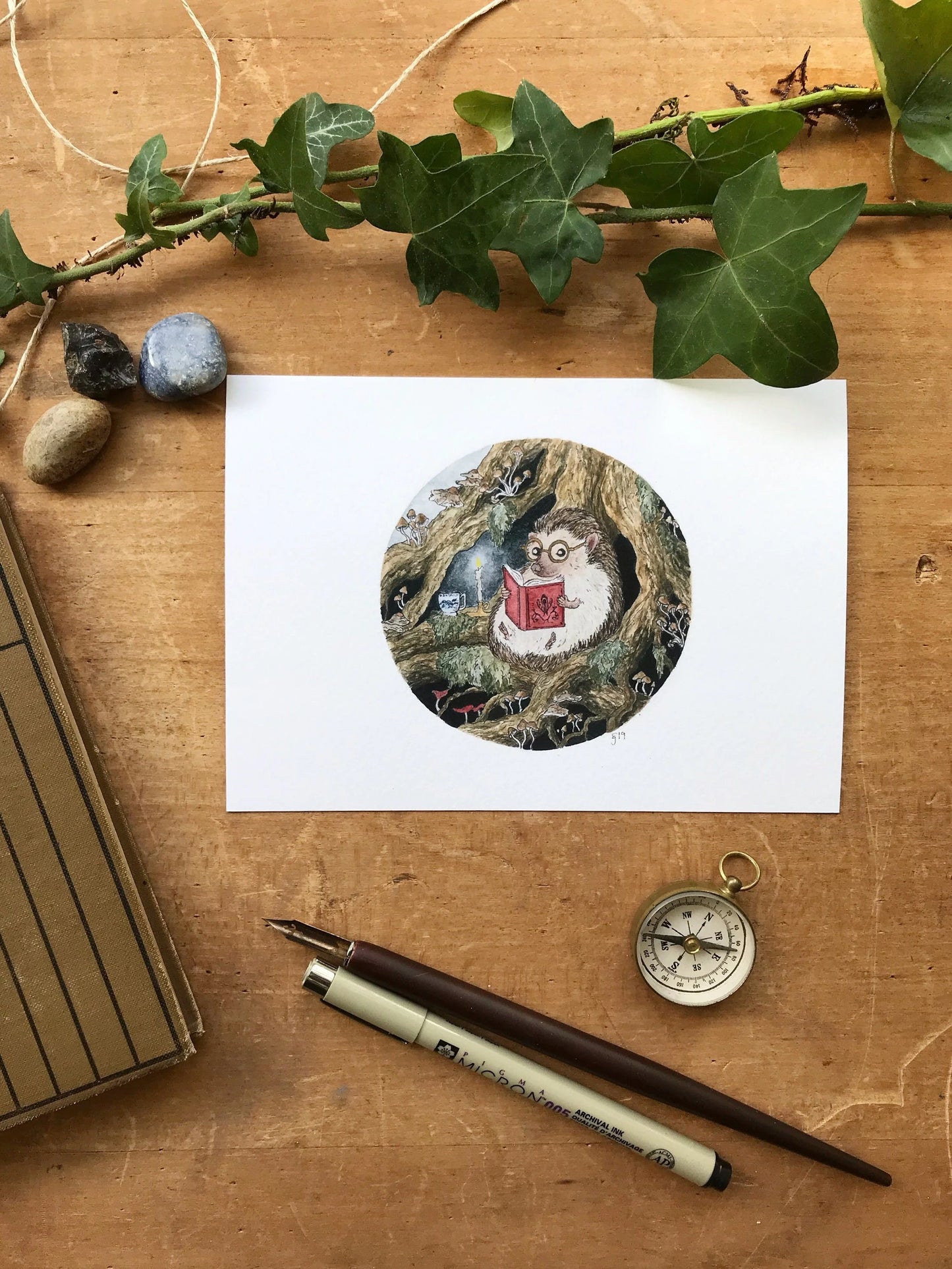 Reading Hedgehog Giclée Print